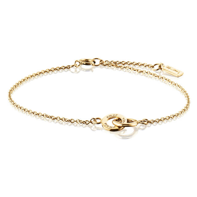 Mini Twosome Armbanden goud 17-19 cm
