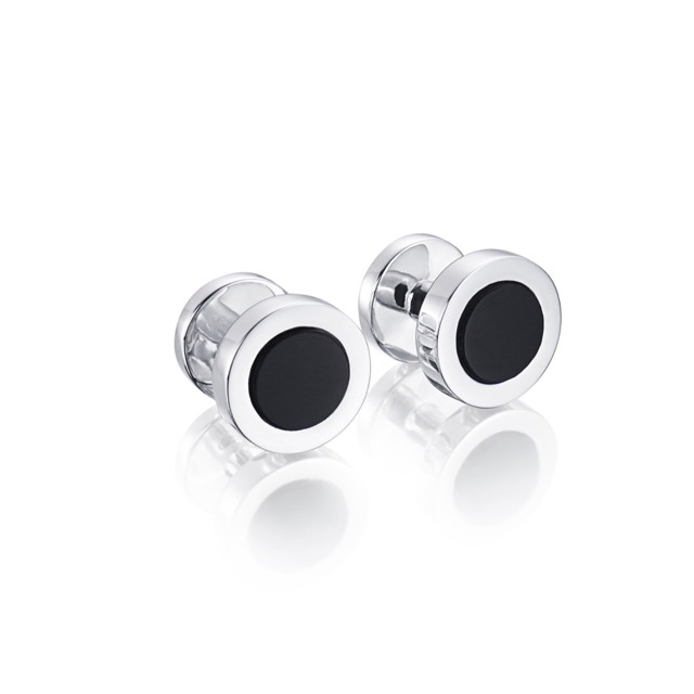 Black Cufflinks Manschettknappar Zilver
