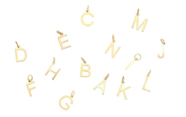 Letters bokstäver A-Z goud