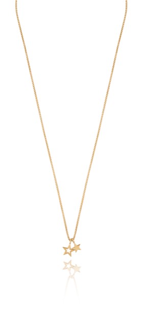 Double star pendant Kettingen goud 42-47 cm