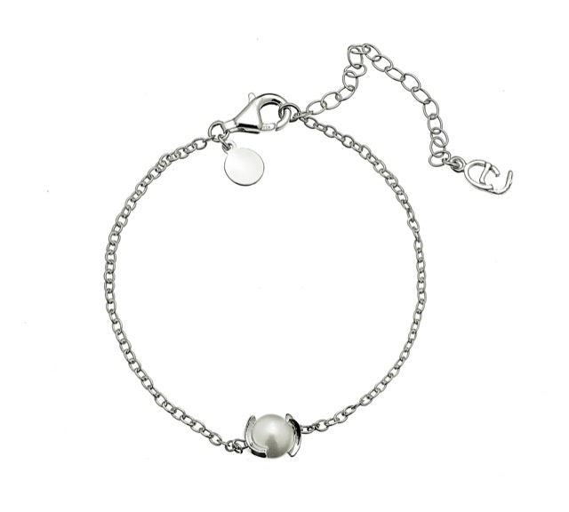 Pearl chain braclet Zilver