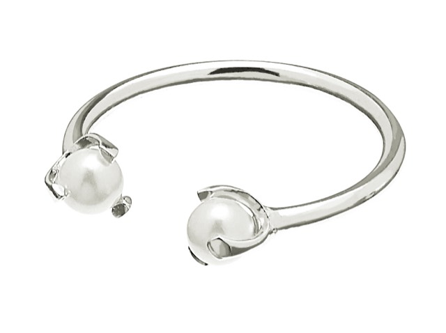 Pearl small ring ONE SIZE Zilver