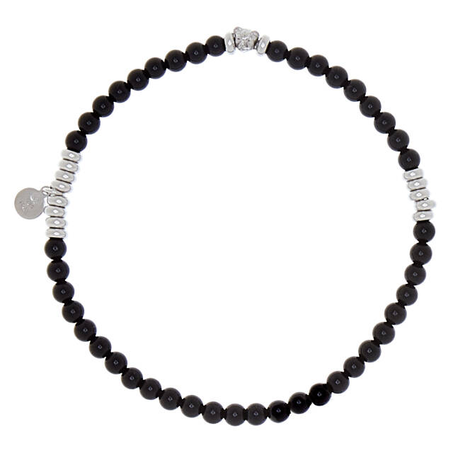 Bear elastic brace Armbanden black Zilver