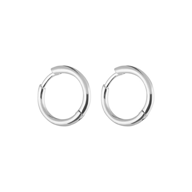 Letters round Oorbel Zilver