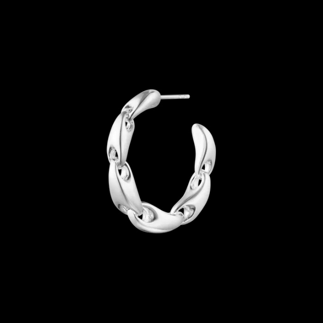 REFLECT L CHAIN HOOP Large Zilver , single