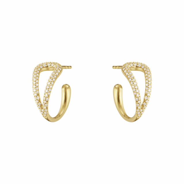 MERCY SWIRL EARHOOP YG DIAMOND PAVÉ 0.41 CT