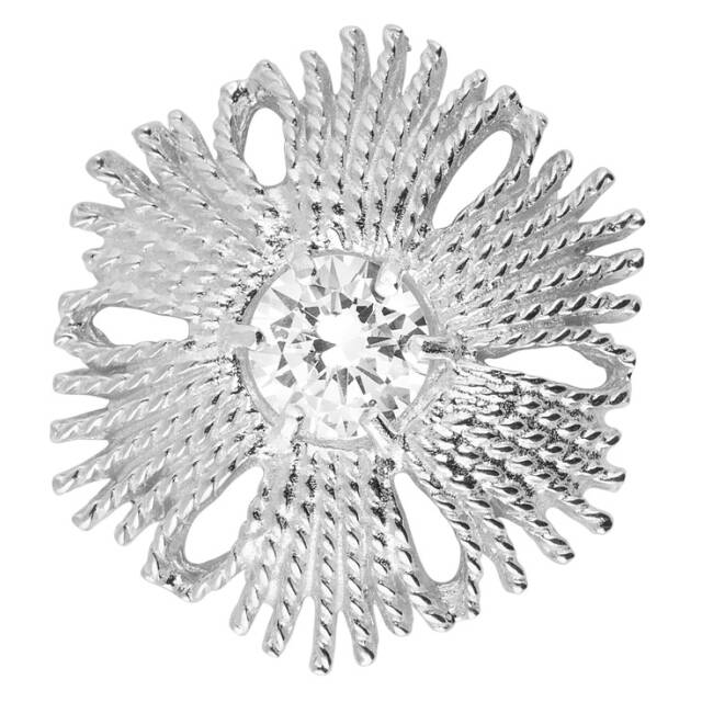 Gatsby big stone ring Zilver