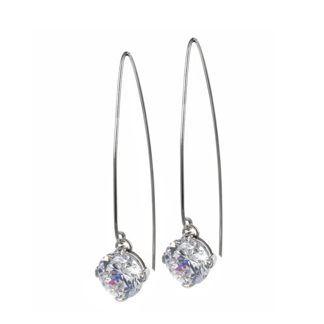 FRIDA Long Oorbellen Staal/Kristal