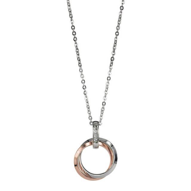 CAROLIN Long Kettingen Rose/Staal