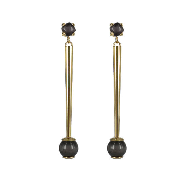 VICTORIA Long Oorbellen Goud/Gray