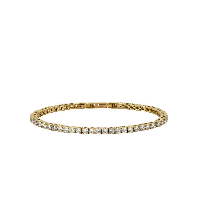 GLIMRA 3mm Armbanden Goud/Kristal