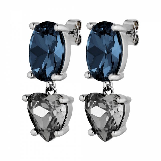 ANETT Zilver ROYAL BLUE / GREY Oorbel