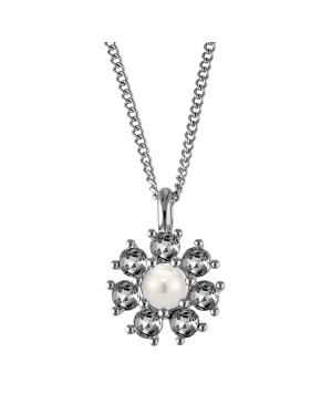DELISE SS GREY /WHITE PEARL Necklace Silver