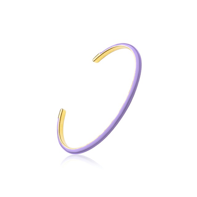 Enamel cuff purple (Goud)