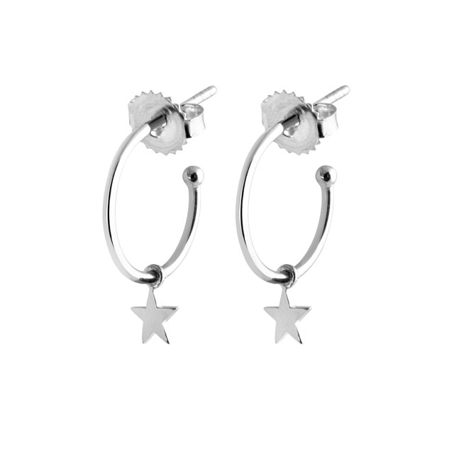 Mini Hoops Oorbel Star (Zilver)