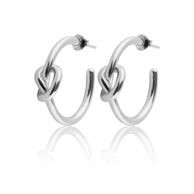 Knot Hoops Oorbel (Zilver)
