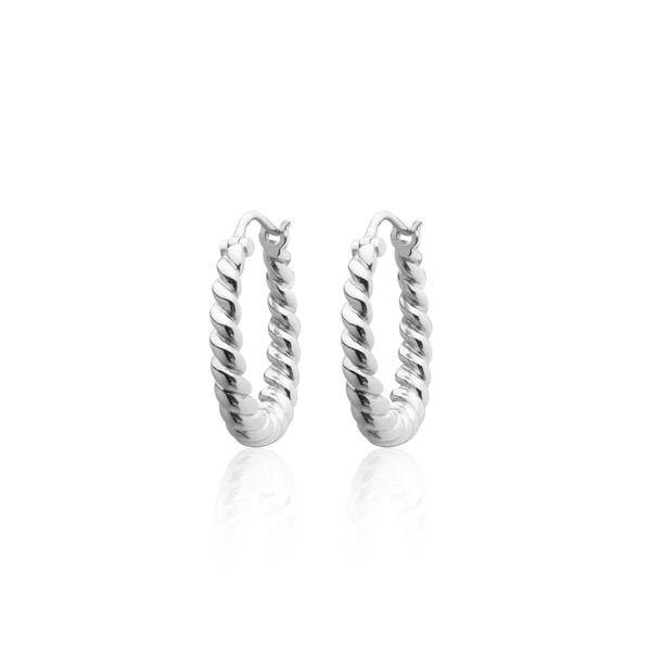 Twisted Mini Hoops Oorbel (Zilver)