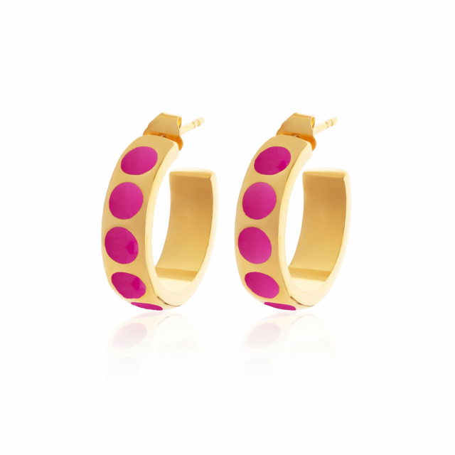 Dottie hoops pink Goud