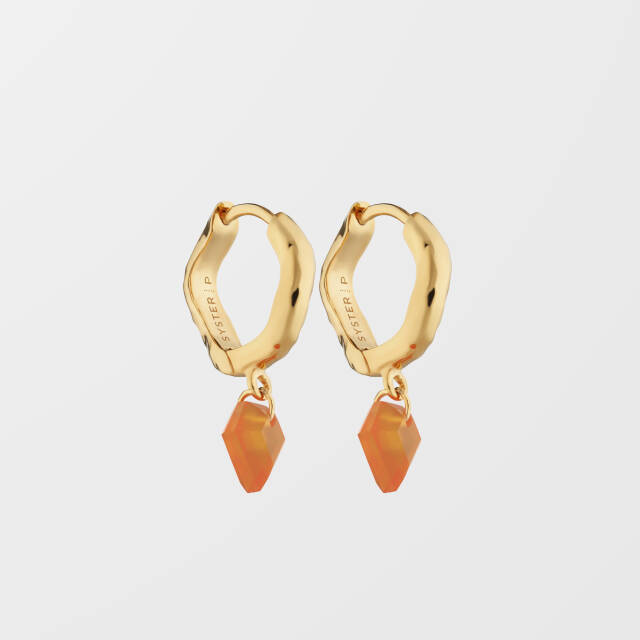 Diamona Carnelian Oorbel Gold