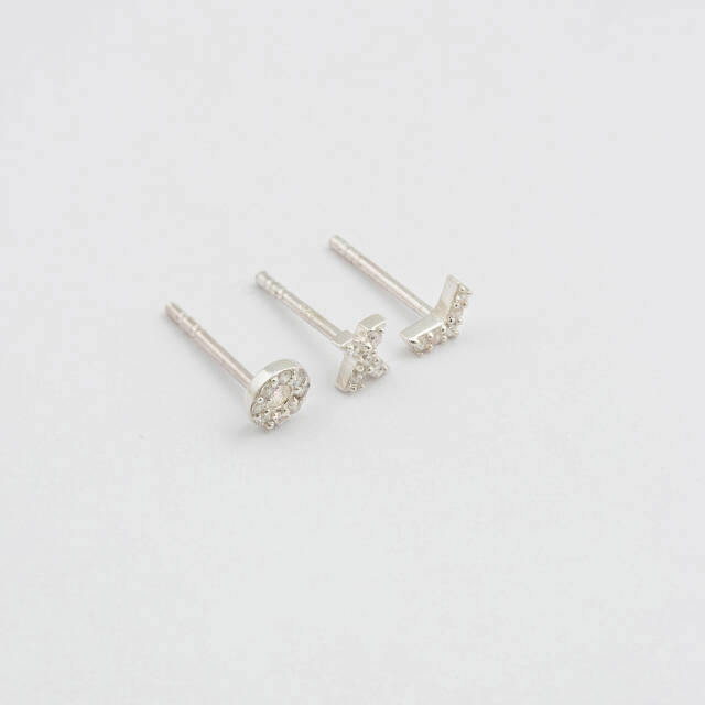Mini Oorbel Collection Hugs and Kisses Zilver