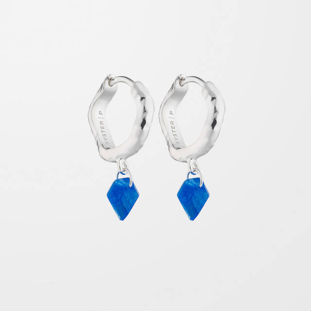 Diamona Blue Quartz Oorbel Zilver