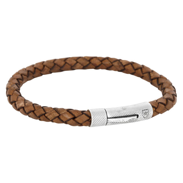 Zilver/läderArmbanden brunt