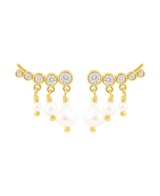 River Pearl Earrings Goud
