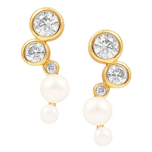 Agnes pearl stickers Oorbellen Goud