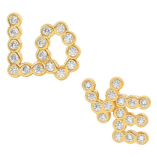 Love stickers Oorbellen Goud