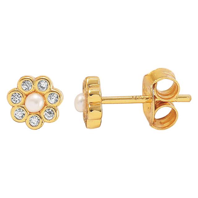 Aya flower sticker Oorbellen Goud