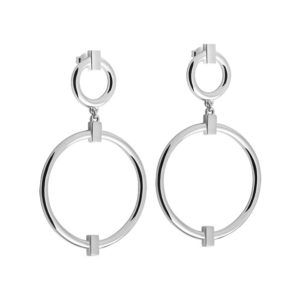 Detail Round Grand Oorbel Zilver