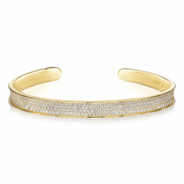 Feline Concavo - 18k Goudpläterad, med vita zirkoner  Armbanden