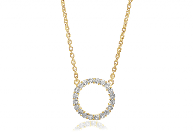 BIELLA GRANDE Kettingen witte Zirkoner (goud)