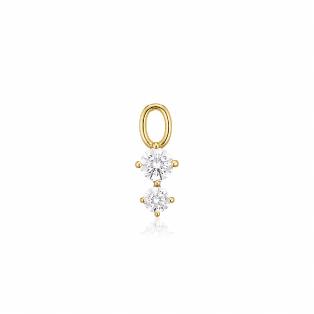 Charm Circolo Due - 18k Goudpläterad, med vita zirkoner Hoop