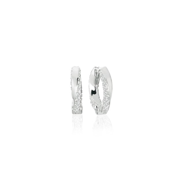 FERRARA PICCOLO Oorbel witte Zirkoner (Zilver)