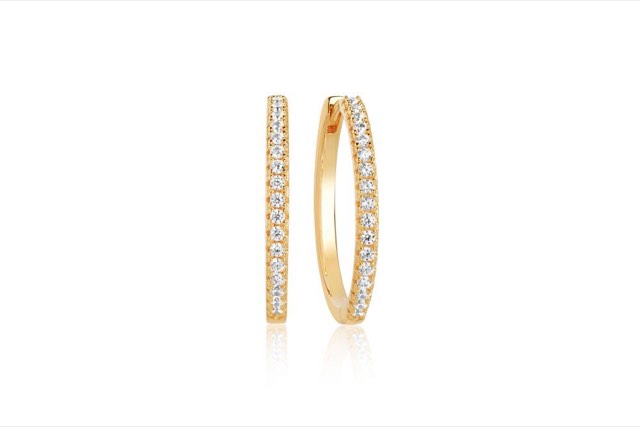 ELLERA X-GRANDE Oorbel witte Zirkoner (goud)