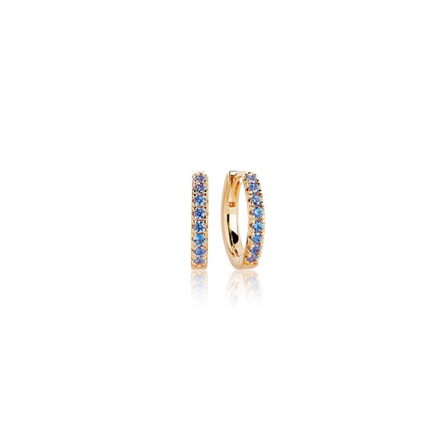 ELLERA MEDIO Oorbel blauw Zirkoner (goud)