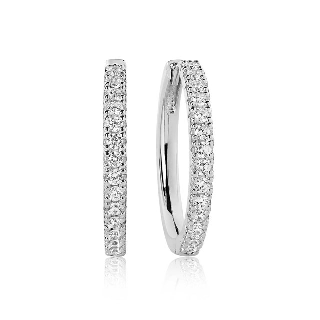 ELLERA GRANDE Oorbel witte Zirkoner (Zilver)