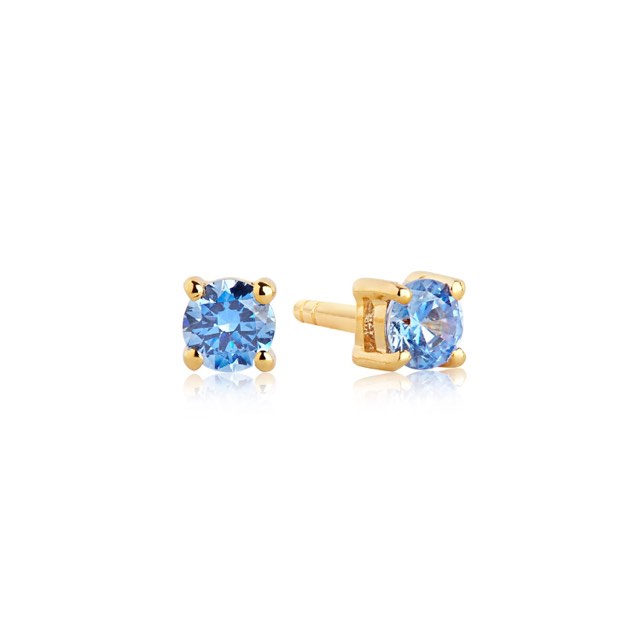 PRINCESS PICCOLO Oorbel blauw Zirkoner (goud)