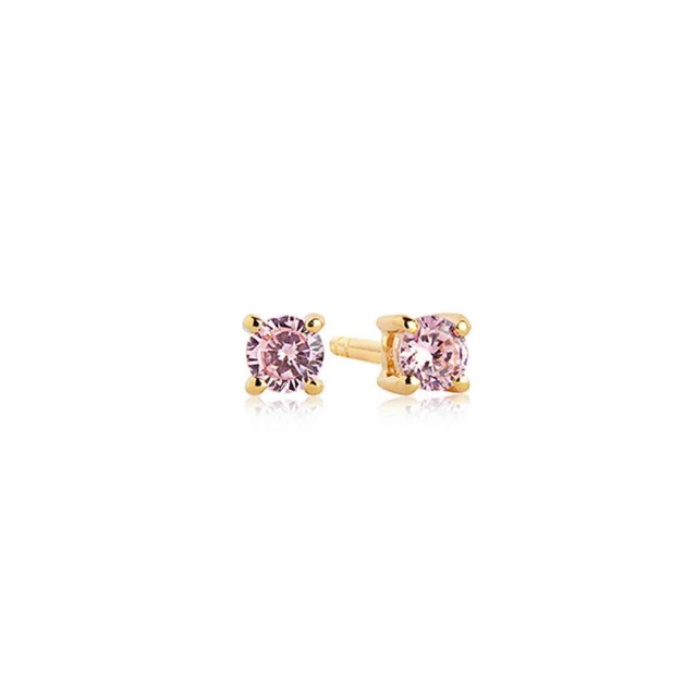 PRINCESS PICCOLO Oorbel roze Zirkoner (goud)