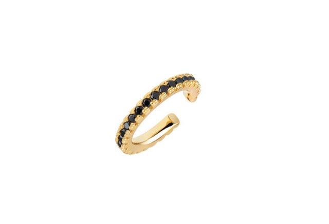 ELLERA PICCOLO EAR CUFF zwarte Zirkoner (goud)