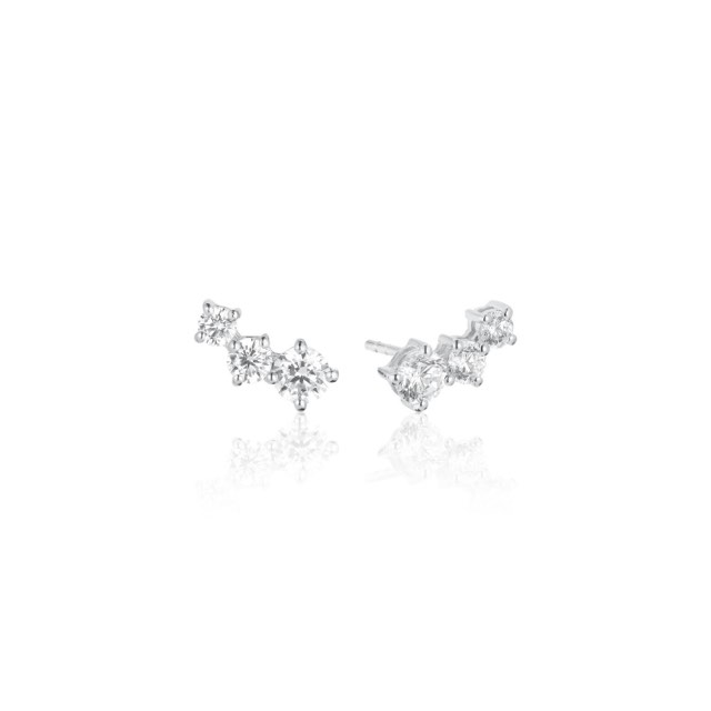BELLUNO PICCOLO Oorbel witte Zirkoner (Zilver)