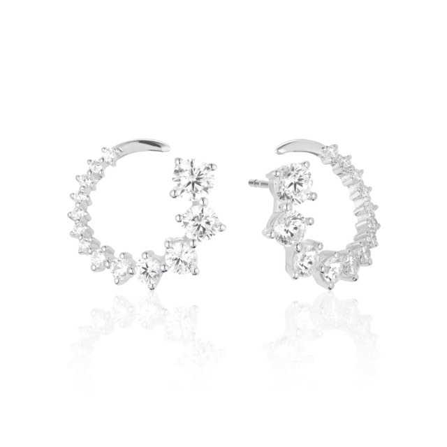BELLUNO CIRCOLO Oorbel witte Zirkoner (Zilver)