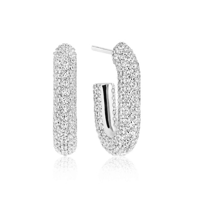 CAPRI PICCOLO Oorbel witte Zirkoner (Zilver)