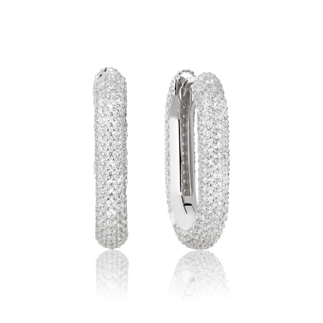 CAPRI MEDIO Oorbel witte Zirkonia (Zilver)