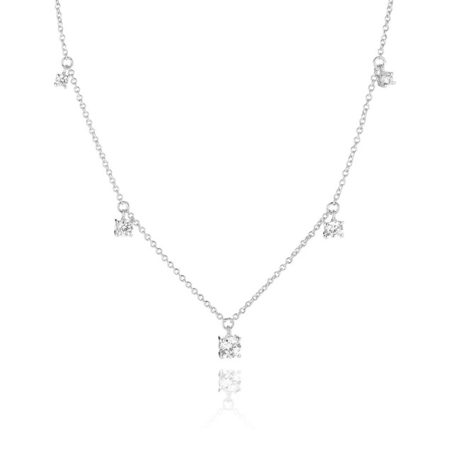 BELLUNO PICCOLO Kettingen witte Zirkoner (Zilver)