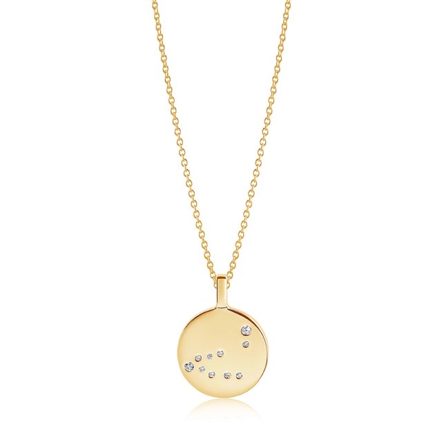 ZODIACO CAPRICORN Kettingen witte Zirkoner (goud)