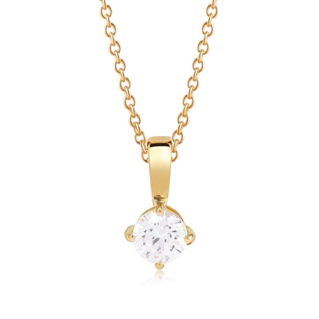 PRINCESS ROUND Kettingen vita Zirkoner (Goud)