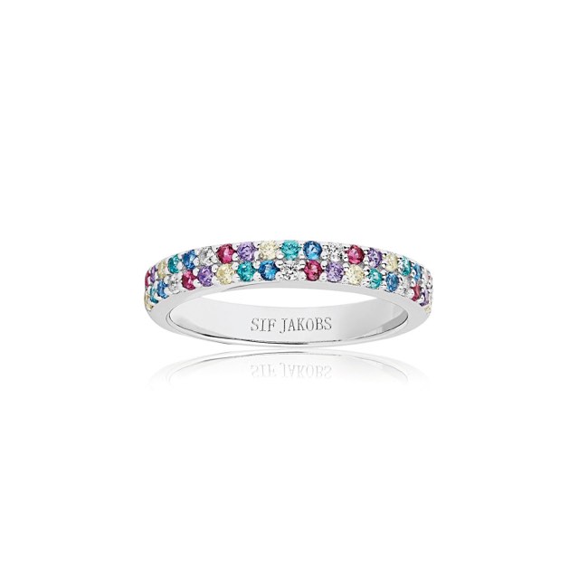 CORTE DUE ring meerkleurige Zirkoner (Zilver)