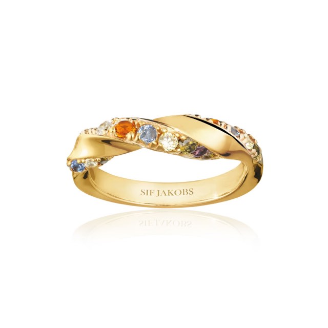 FERRARA ring meerkleurige Zirkoner (goud)